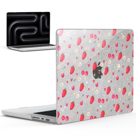 IBENZER for MacBook Pro 14 Inch Case 205 2024 2023 M4 M3 M2 M1 A3112 A3185 A3401 A2918 A2992 A2779 A2442 Pro/Max,Hard Shell Case for Mac Pro 14(2025-2021),Strawberry, MT14-STBY