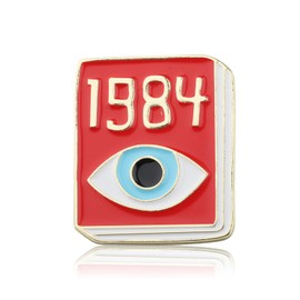 BAUNA 1984 Movie Inspired Gift Nineteen Eighty-Four George Enamel Pin Dystopian Literature Classic Novel Book Lover Jewelry (1984 broochCA)