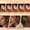 12pare Aretes De Oro 14k Mujer Arracadas Piercing Cartílago