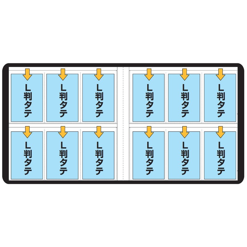 ナカバヤシ ポケットアルバム フォトホルダー L判タテ6面 ブラック PH6TL-1240-D