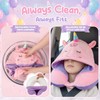 Amyhill Unicorn Kids Travel Neck Pillow, Airplane Pillow Hooded,Reversible
