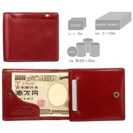 Milagro cas620 Tamponato Leather Slim Wallet (Wallet, Men's, Coin Purse, Leather, Christmas, Father's Day, Job Hunting, School, Travel), red (burgundy)