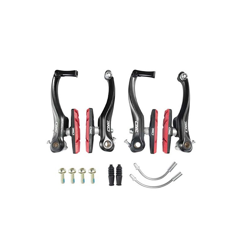 Chooee Bicycle V Brake, Aluminium V-Brake Brake Set, Black/Red