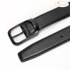 JasGood Men's Fashion Leather Belt, Black (matte black buckle)