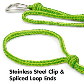 Skog Å Kust Premium PWC Dock Lines | 2-Pack Heavy Duty Braided Ropes, 1/2'' x 7ft & 14ft Lengths, with 316 Stainless Steel Clip