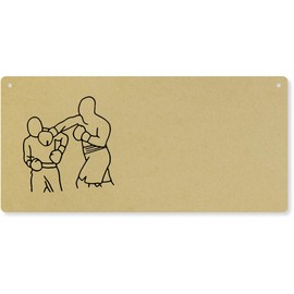 'Boxing Match' Large Wooden Wall Plaque/Door Sign (DP00028752)