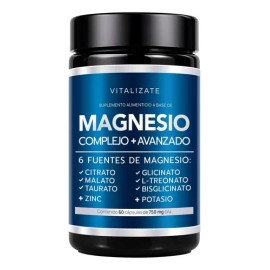 Magnesio Complex Vitalizate Bisglicinato Citrato 60 Cápsulas                                                                                          