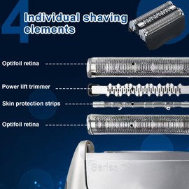 Replacement Shaving Head Compatible with Braun Series 7 - Shaver Shaving Head Replacement Part for Men's Razor, Black