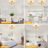 11.81" Brushed Gold Semi Flush Mount Ceiling Light Modern Glass