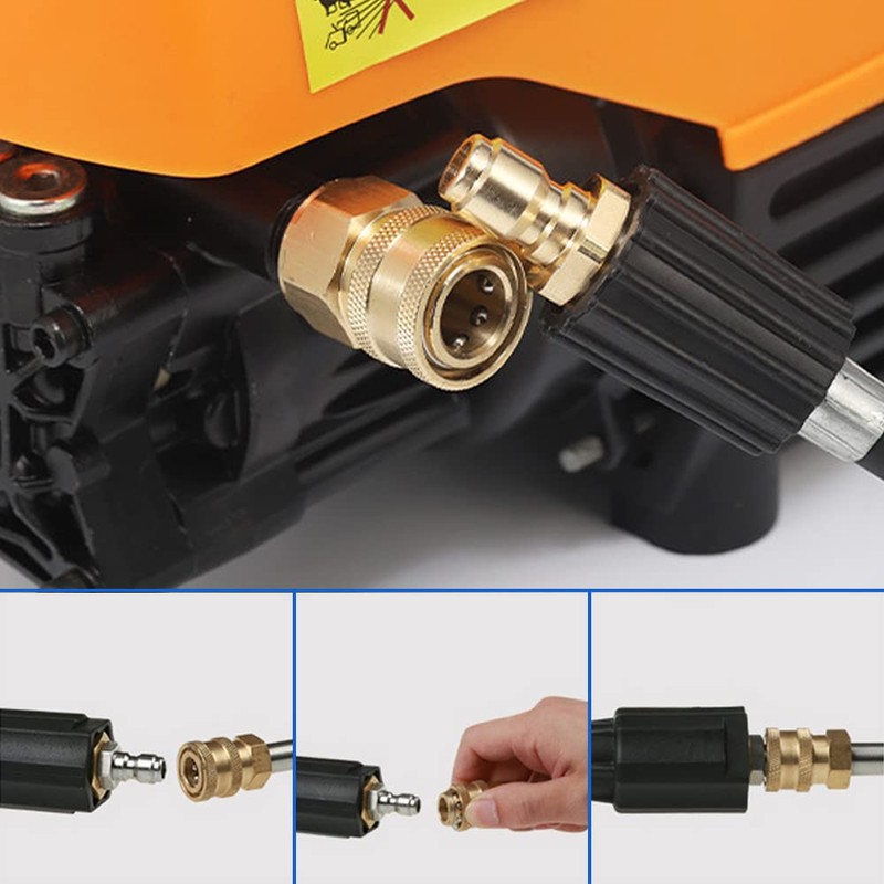High Pressure Washer High Pressure Hose Connection (Brass/Male-Female Thread Set/2