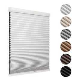MYshade Blackout Cordless Cellular Shades Honeycomb Shade for Indoor Windows Room Darkening Blinds for Home Office Pull Down Window Shades Easy to Install 54 inch Wide, H72 White Pleated Shade