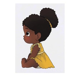 'Cute Sitting Girl' Temporary Tattoo - Water Resistant, Skin-Safe, Non-Toxic Transfer (TO00081015)