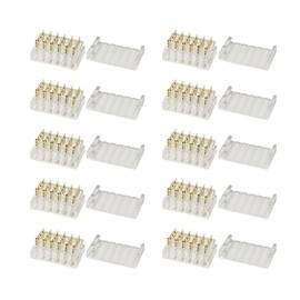 Biantie La Wire Connectors Quick Connect Terminal Block - 6-Pin Electrical Splice Crimp Set, Wire to Wire Junction Terminals Kit Compatible with 22-20 AWG LED Cable (10 Pack with Caps)