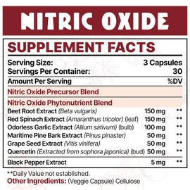 Zdoroviye Nitric Oxide Supplement for Men, 90 Capsules (1 Pack)