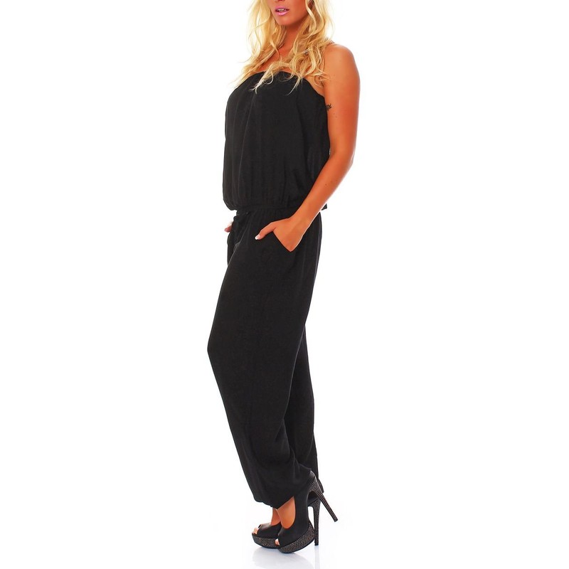 Malito Women's Onesie in Plain Colours, Jumpsuit with Fabric Belt,