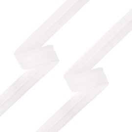 Shelver 1/2 inch 13mm Bias Binding Tape for Sewing, Bias Tape, Single Fold, 100% Cotton, Black and White (White 25m)