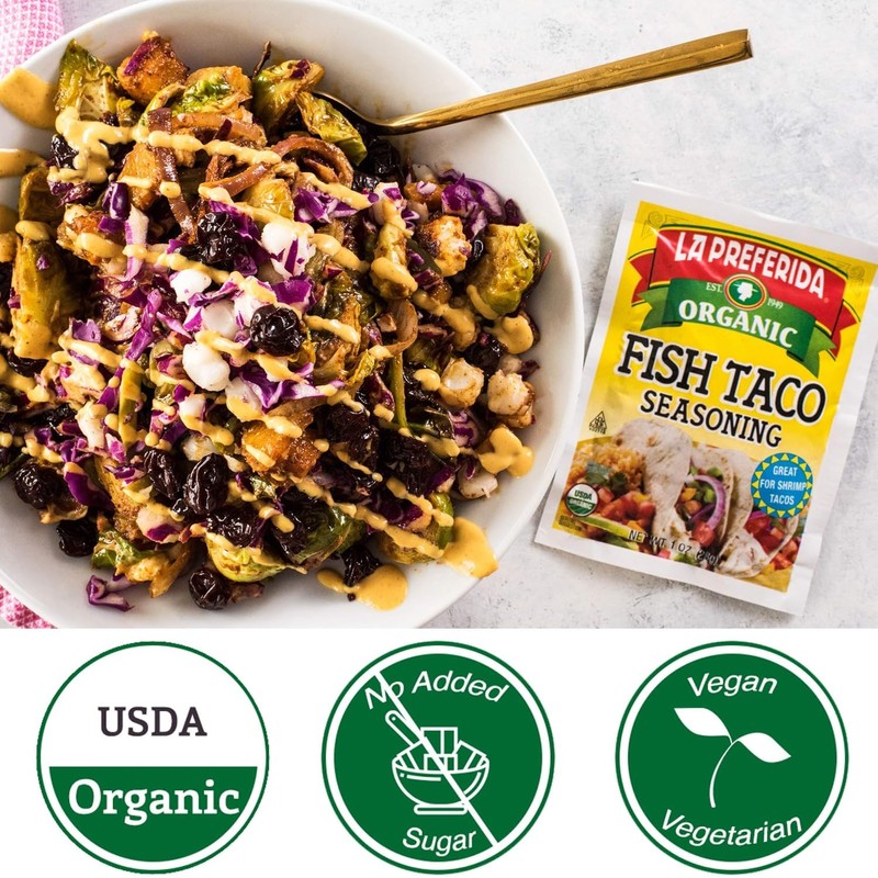 La Preferida Mexican Foods, Organic Fish Taco Seasoning, No MSG