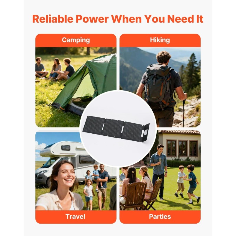 30W Foldable N-Type Monocrystalline Solar Panel Charger 16BB Ultra-Light Portable