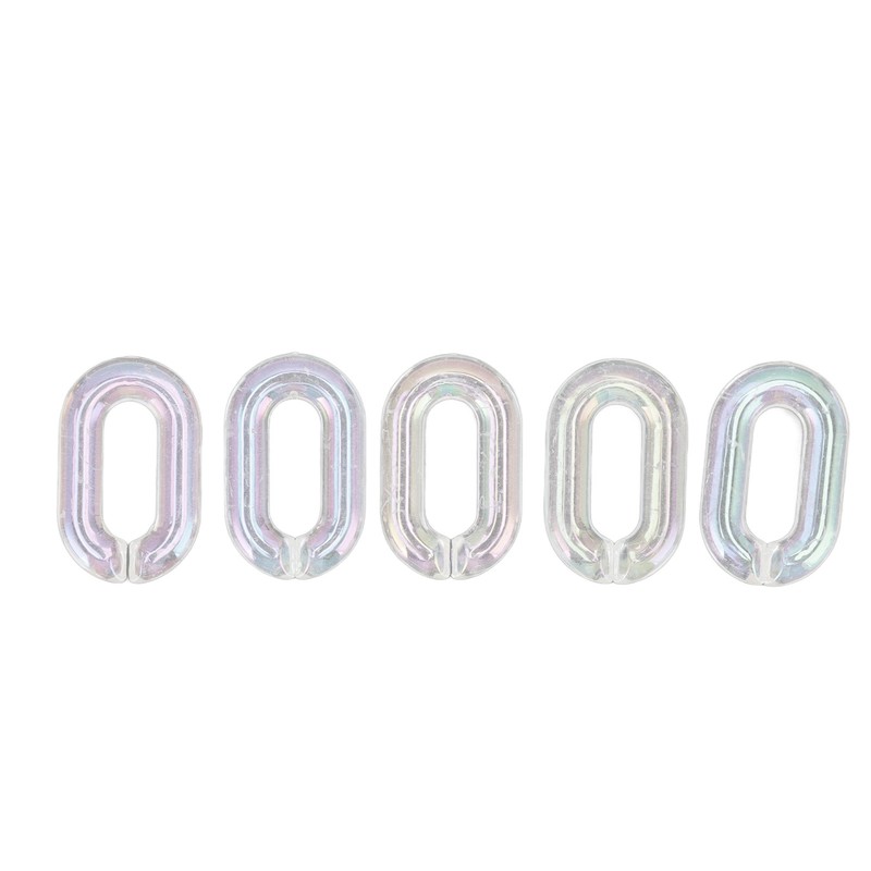 50PCS Acrylic Linking Rings Transparent DIY Assemblable Transparent Color Plating