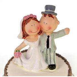 Hobbyfun Hochzeitspaar als Tortendeko winken 90 mm Brauthochzeitsdeko Brautpaar