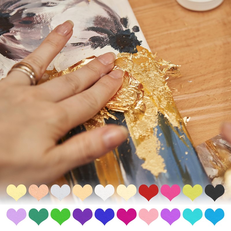 PATIKIL Gold Leaf Sheets for Art 8.5x9.5cm, 200 Pcs Gold