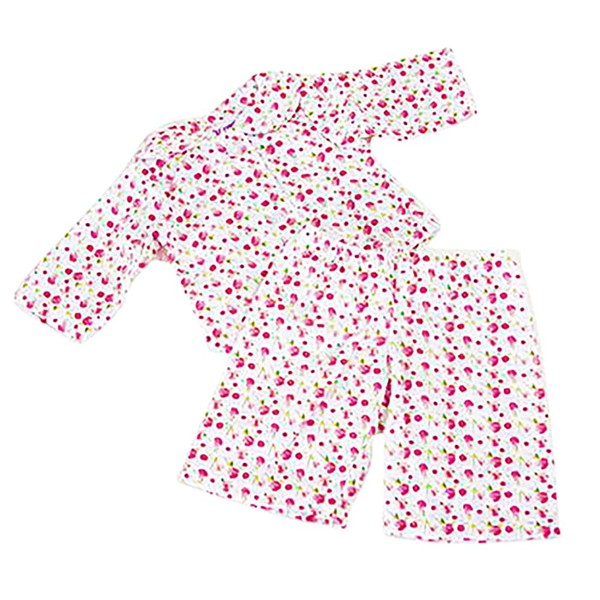 FRILLY LILY Pyjamas in Pink Flower fabric for Baby Dolls