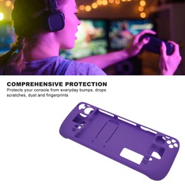 Steam Deck Protective Case, Shockproof PC Stand with Full Protection, Comfortable Grip, 9-in-1 Accessories Set (Dark Purple)