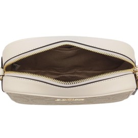 Coach CQ874 IMDQC Outlet Shoulder Bag, Jamie Signature PVC Leather, Mini Camera Bag, White, beige