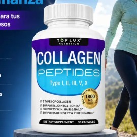 Colágeno Peptidos 5 Tipos 1800mg 90 Cápsulas Mujer