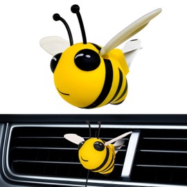 SHMZK Cute Bee Car Air Freshener, Lovely Little Bee Perfume Car Air Freshener Vent Clip, Cartoon Bee Auto Fragrance Air Conditioning Vent Accessories, Car Interior Perfume Decoration (Yellow)