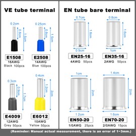 eROOSY Wire End Ferrules Set, 300 Pieces Insulated Wire End Ferrules Assortment, Insulated and 140 Pieces Non-Insulated Wire End Ferrules Assortment, Professional Insulation Sleeves Set