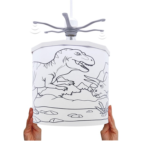 Ereki Ceiling Pendant Light Shade - Fun Designs Colouring Dinosaurs