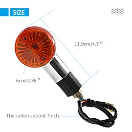 VIKKSAER 2Pcs Motorcycle Bullet Front Turn Signal Lights, Amber Chrome Turn Signal Indicator, Replacement for Honda Kawasaki Yamaha