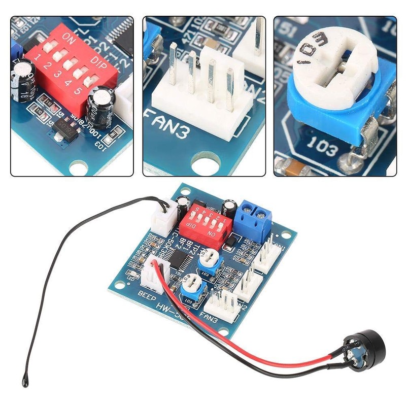 12 V PWM Fan Speed Controller with Temperature Control for