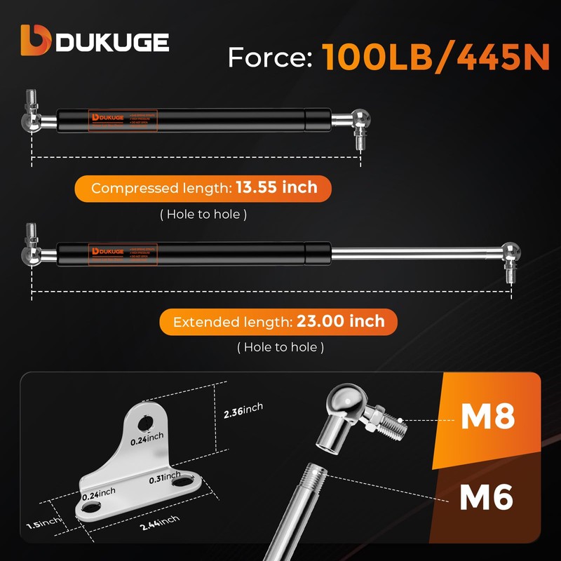 Gas Struts 23 inch 100lb (2 Pack) – Perfect for