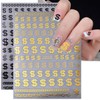 8PCS Money Dollar Nail Art Stickers Metallic Nail Decals 3D
