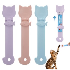 3 Pack Cat Strip Feeder Spoon, Happy Spoon, Cat Treat Feeding Spoon with Sliding Extruder, Eco-Friendly Food Spoon for Wet Food & Lickable Liquid Snack