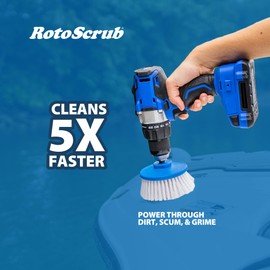 RotoScrub Drill Powered Scrub Brush & Extended Reach Brush - 2 Piece Combo Kit