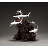Shark School Sculpture by John Perry 11 in high Pellucida
