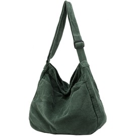 DAINAOTM Canvas Tote Bag Casual Hobo Crossbody Shoulder Bag for Women and Men Large Purse Messenger Bag Travel Work, 2-green, Large