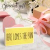 Rustic Wooden Block Sign - Here Comes The Sun -