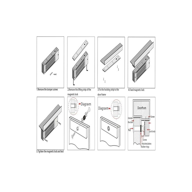 Electromagnetic Lock 130LBS 60KG Holding Force Electric Magnetic Door Lock