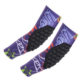 PATIKIL Youth Elbow Pads 2 Pack Compression Arm Protective Sleeve Basketball Guard Pad for Sports Baseball Football Volleyball Purple YM