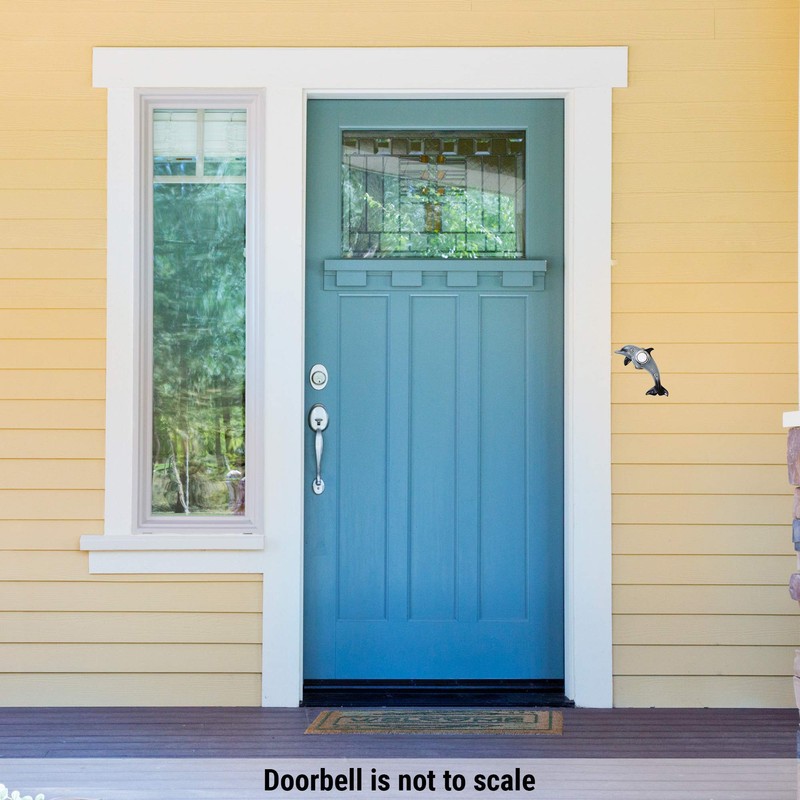 Waterwood Hand Painted Dolphin Doorbell - Wired & Illuminated Push