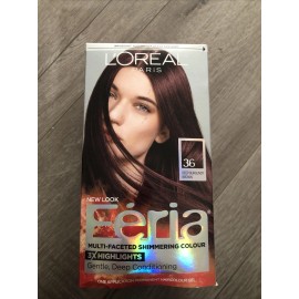 L'Oreal Feria Multi-Faceted Shimmering Hair Color 36  Deep Burgundy Brown