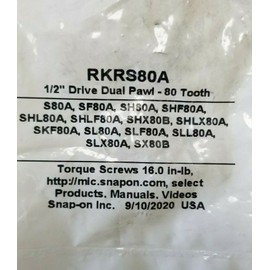 Snap-On ™ 1/2" Dr 80 Tooth Ratchet Repair Kit SLF80A SHLX80A SHLF80A RKRS80A