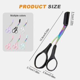 Tijeras para Recortar Cejas 2 en 1 con Peine, Acero Inoxidable Antideslizante – Recorte Preciso, Mango Ergonómico, Unisex – Depilación y Cuidado en Casa o Viaje(Negro)