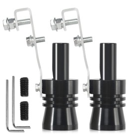 Aoreun Turbo Sound Simulator Whistle, 2 Pieces Exhaust Whistle Car Turbo Sound Aluminium Alloy Turbo Exhaust Sound Booster, Silencer Car Modified Part XL for Tailpipes (Black)