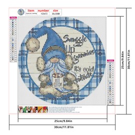 SHEGZHUC 4 Pack Diamond Painting Gnome Coffee 30 x 30 cm Diamond Painting Kitchen Coffee Drink Gnomes Gnomes Kitchen Motif Diamond Painting Art Embroidery Cross Stitch Pictures Gift Wall Decoration