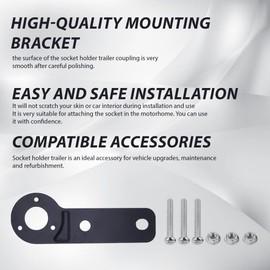 HISports Trailer Socket Holder Metal Mounting Plate Socket Holder Socket Holder Pendant Mounting Plate Plug Connector Bracket for Trailers Lorries Motorhomes Caravan Cars